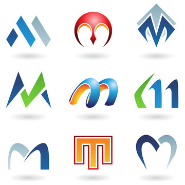 Abstract icons for letter M
