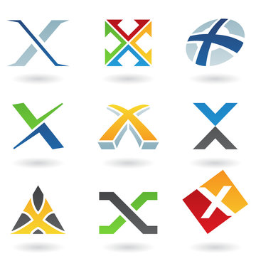 Abstract icons for letter X