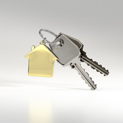 Keys with a house pendant.