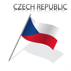 Realistic Czech flag, vector illustration