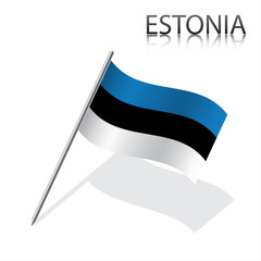 Realistic Estonian flag, vector illustration