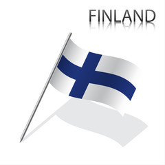 Realistic Finnish flag, vector illustration