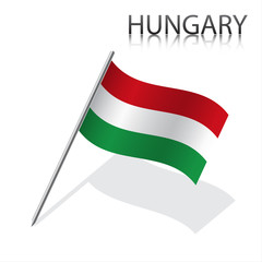 Realistic Hungarian flag, vector illustration