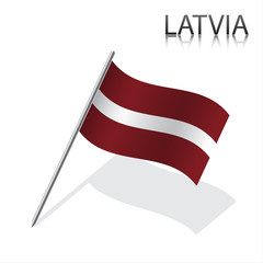 Realistic Latvian flag, vector illustration