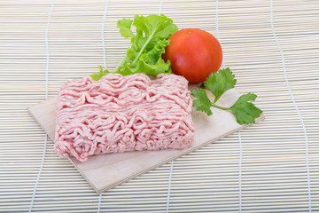 Raw minced pork meat
