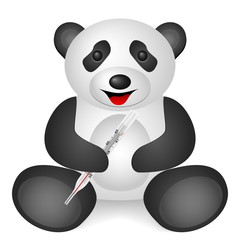 Obraz premium panda medical thermometer