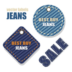 Jeans vector labels.
