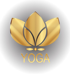 Lotus gold flower icon vector logo company design