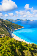 View of beautiful Myrtos bay and beach on Kefalonia island