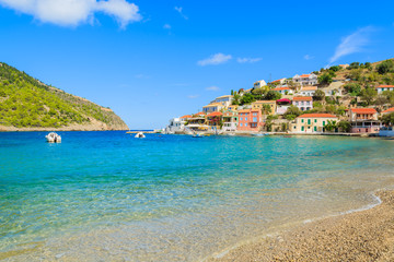 Beautiful beach in Assos village on Kefalonia island, Greece
