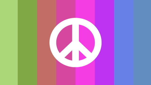 peace sign with colorful background