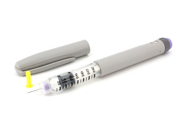 Grey insulin syringe pen