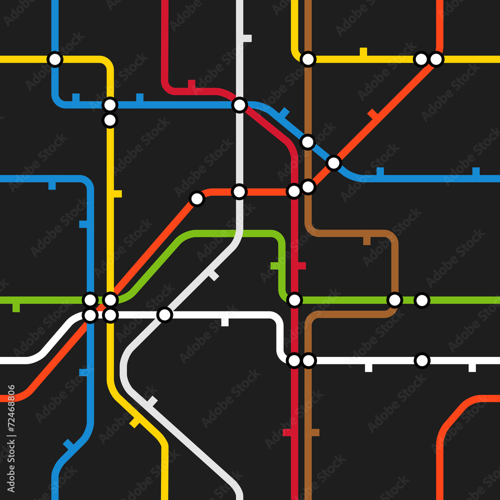 Poster seamless background of abstract metro scheme