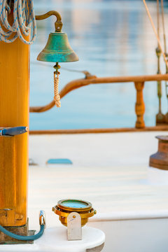 Ship's Bell on a yacht close up