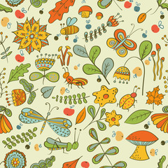 Seamless autumn pattern.