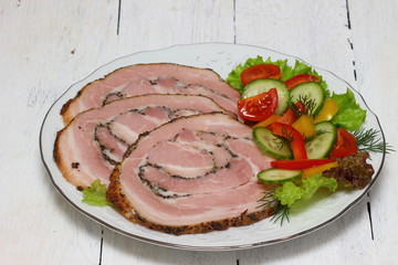 sliced pork ham