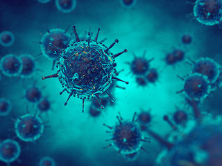 Viruses in infected organism , viral disease epidemic - obrazy, fototapety, plakaty