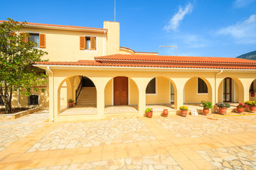 Buildings of monastery Agios Gerasimos on Kefalonia island