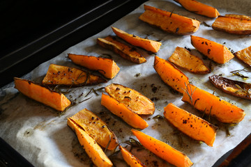 oven roasted sweet potato wedges