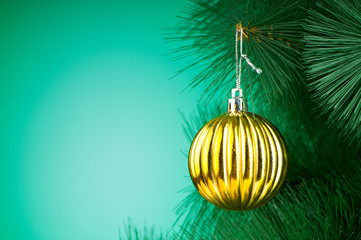 Christmas decoration on the fir tree