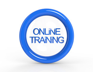 Online training blue button