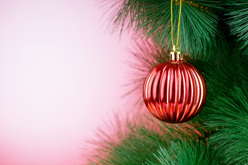 Christmas decoration on the fir tree