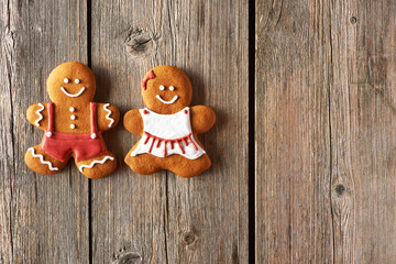 Christmas homemade gingerbread couple cookies