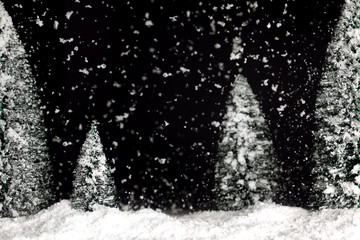 Snowing winter background