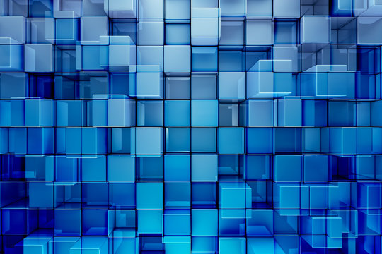 Blue Blocks Abstract Background