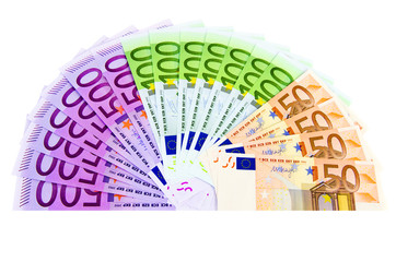 Ein Fächer mit Euro-Geldscheinen