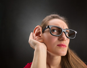 Woman is listening to