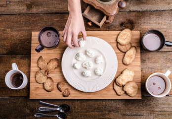 Homemade hot chocolate, homemade butter cookies