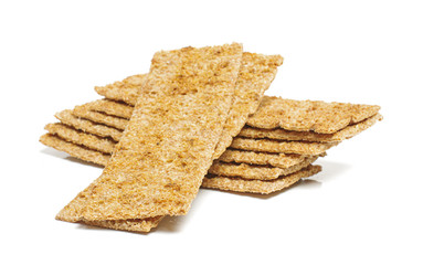 Pile of flatbread grain cakes duoniukai isolated