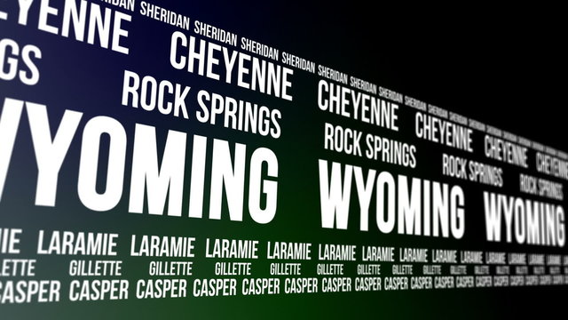 Wyoming State and Major Cities Scrolling Banner