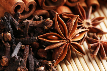 Carnation with cinnamon sticks and star anise
