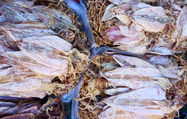 Dried shredded squid, seafood product