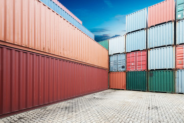 Stack of Cargo Containers at the docks