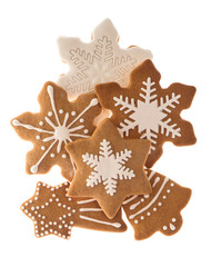Fototapeta na wymiar gingerbread cookies isolated on white background