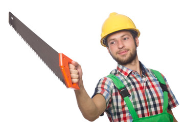 Industrial worker isolated on the white background