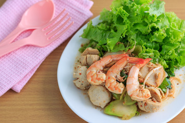 meatball and shrimp salad