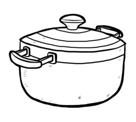 hand drawn kitchen pot