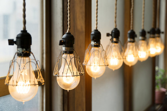 Cafe design light bulbs