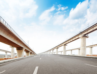 concrete road curve of viaduct in shanghai china outdoor.