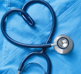 Doctor's stethoscope on the form