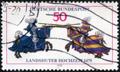 stamp printed in the Germany shows Joust