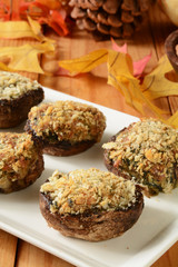 Gourmet stuffed mushrooms
