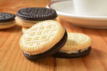 Cream filled sandwich cookies