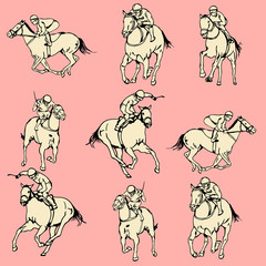 Horse racing sport illustration