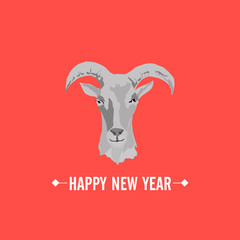 2015 new year card with Goat . vector illustration