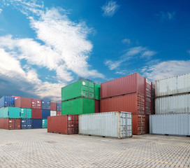 Fototapeta premium Stack of Cargo Containers at the docks